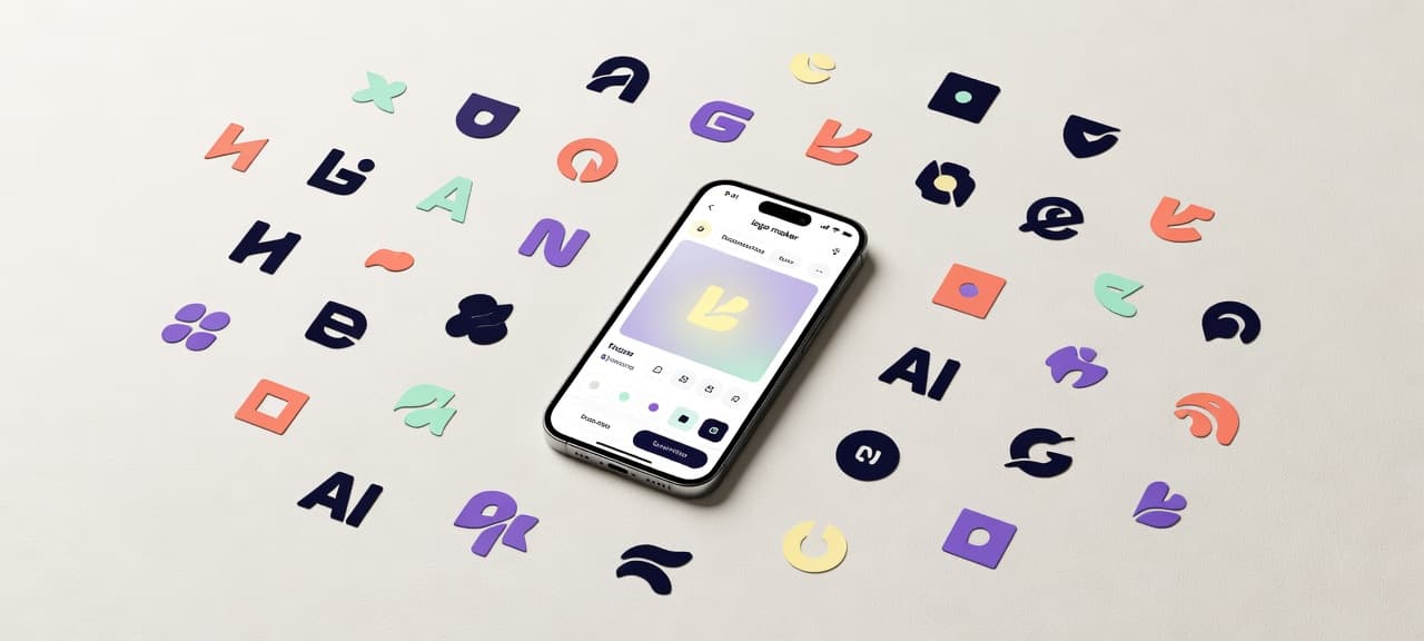 Wall of AI-generated logo concepts created with Logify