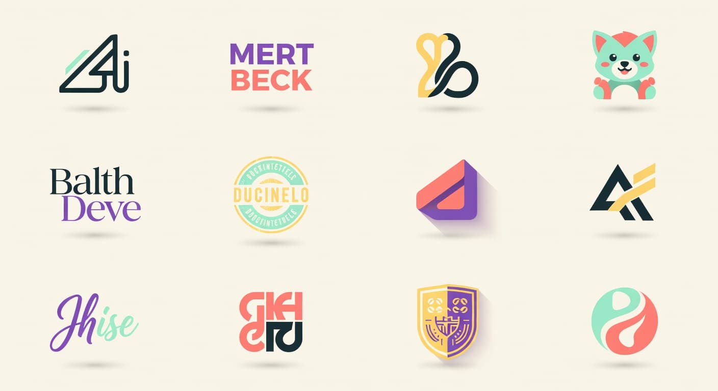 Twelve logo design styles available in Logify – AI Logo Maker including minimalist, monogram, mascot, vintage, and luxury